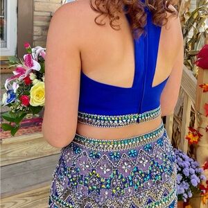 Blue Beaded Two-piece Homecoming Dress size 8
